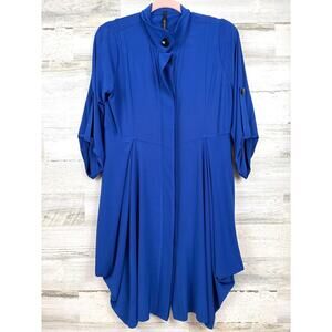 IC Collection By Connie K Womens S Bubble Tunic Top Hidden Button Boho Chic